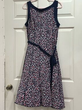 Christopher & Banks Navy and Pink Printed Top